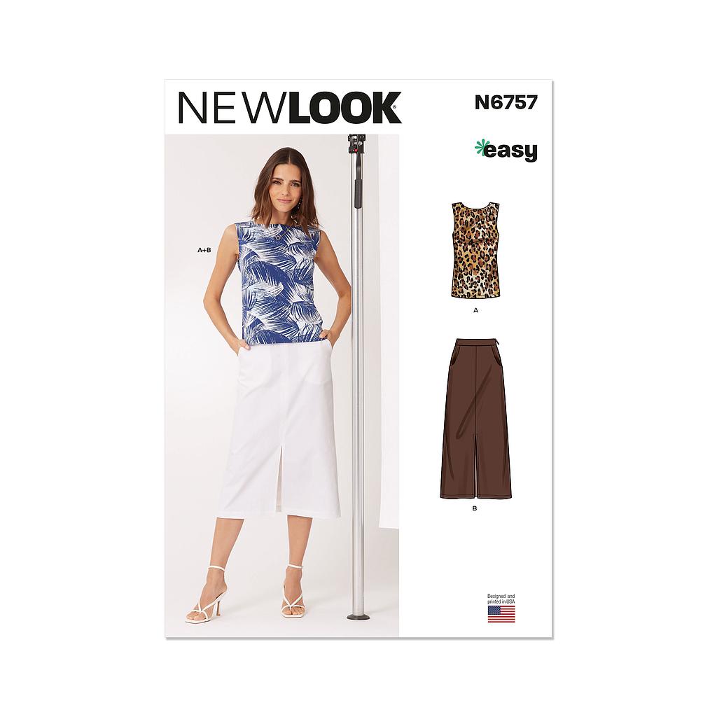 [NL6757] Patron New Look 6757 -  Haut en tricot du 36 à 48 (FR)