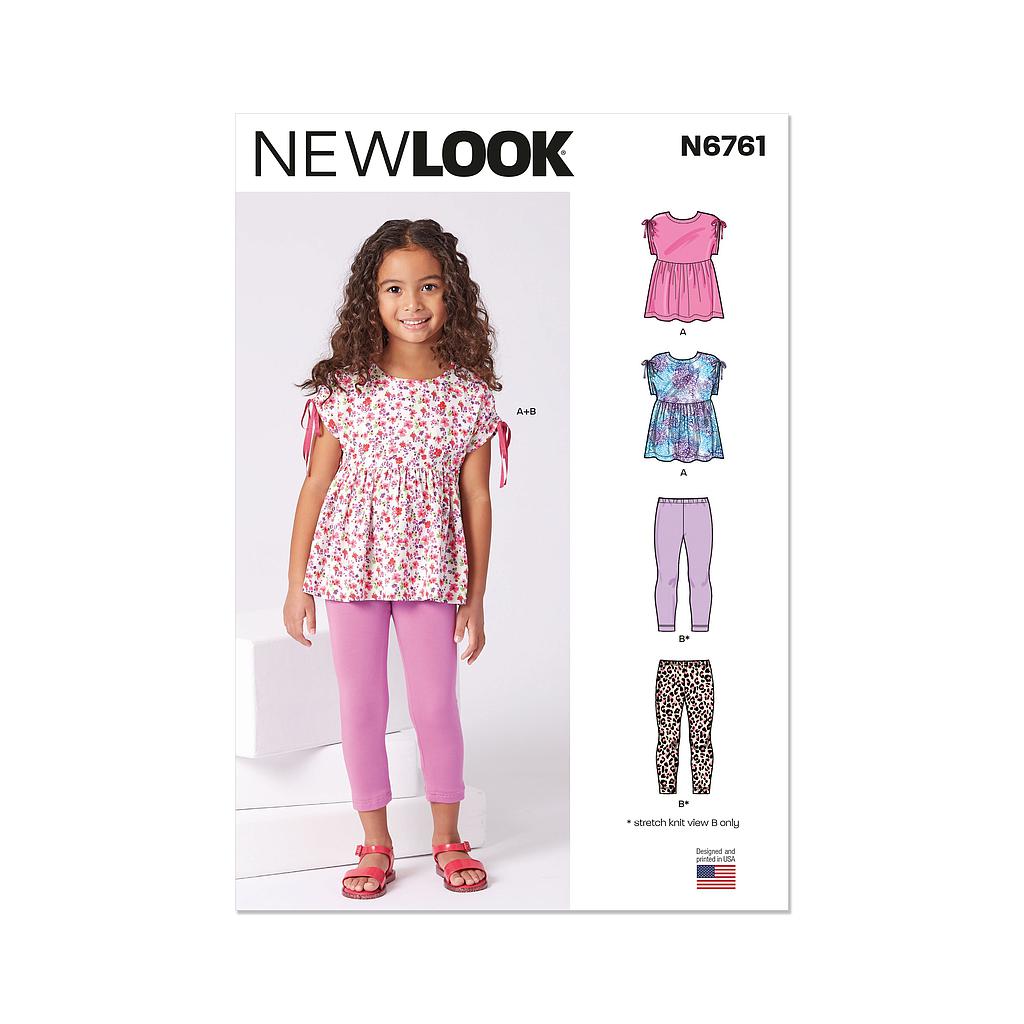 [NL6761] Patron New Look 6761 -  Haut et leggings du 98 à 128 (FR)