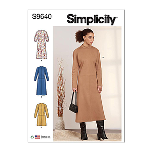 Patron Simplicity 9640 - Robe à manches du 34 au 50 (FR)
