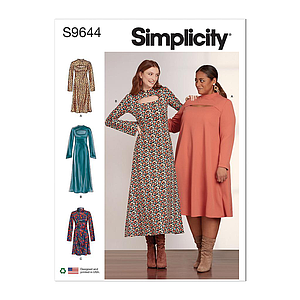 Patron Simplicity 9644 - Robe en tricot en trois longueurs du 32 au 54 (FR)