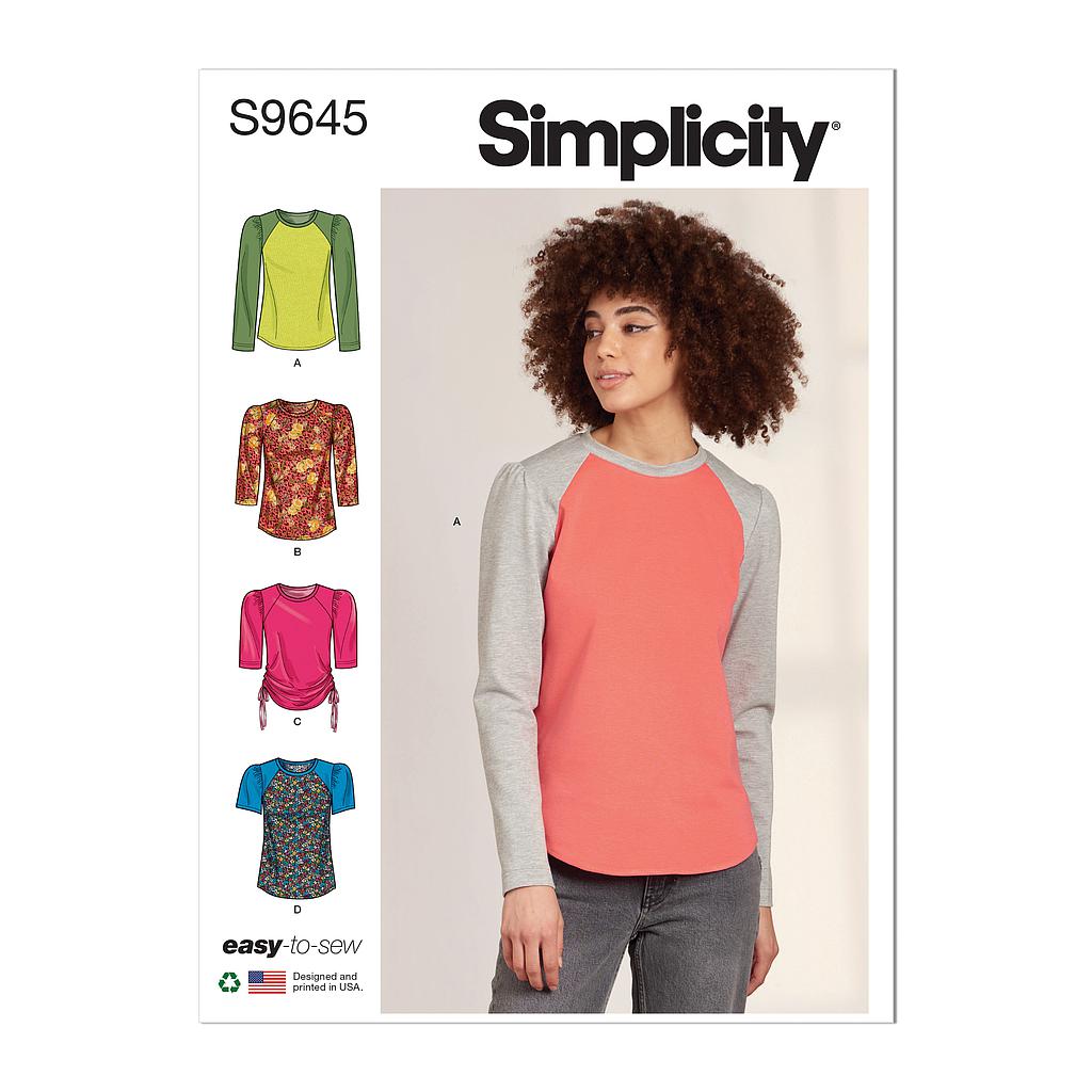 [S9645] Patron Simplicity 9645 - Haut en tricot du 36 au 56 (FR)