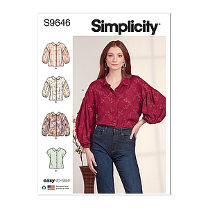 Patron Simplicity 9646 - Chemise boutonnée du 36 au 54 (FR)