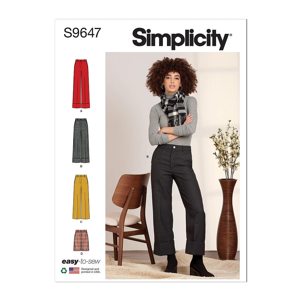 Patron Simplicity 9647 - Pantalon et short du 34 au 50 (FR)