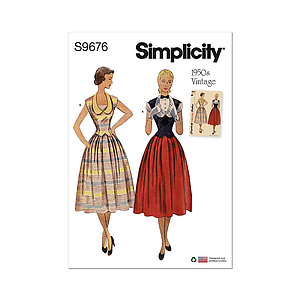 Patron Simplicity 9676 - Robe deux pièces vintage du 36 au 52 (FR)