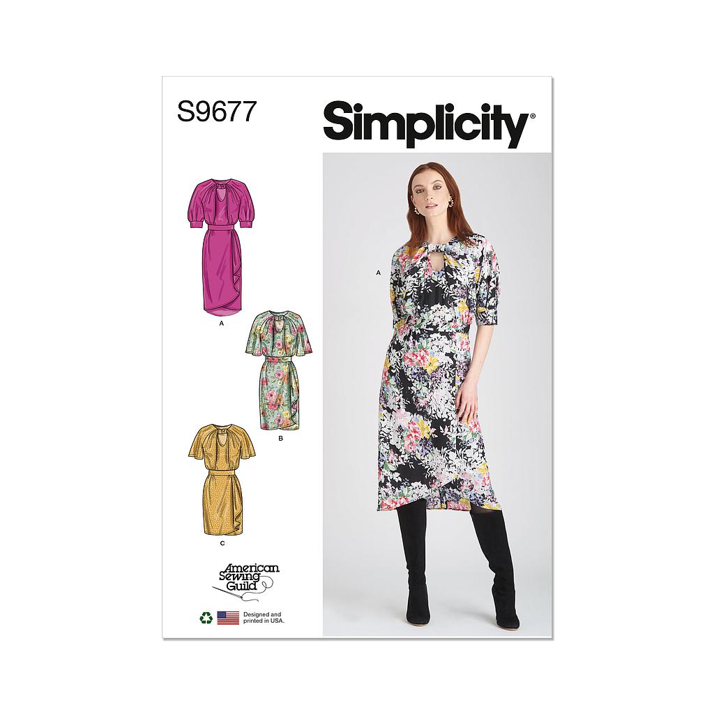 Patron Simplicity 9677 - Robe avec manches du 34 au 52 (FR)