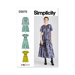 Patron Simplicity 9678 - Robe à manches du 36 au 52 (FR)