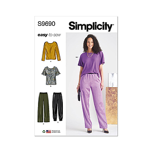 Patron Simplicity 9690 - Top et pantalon du 36 au 54 (FR)