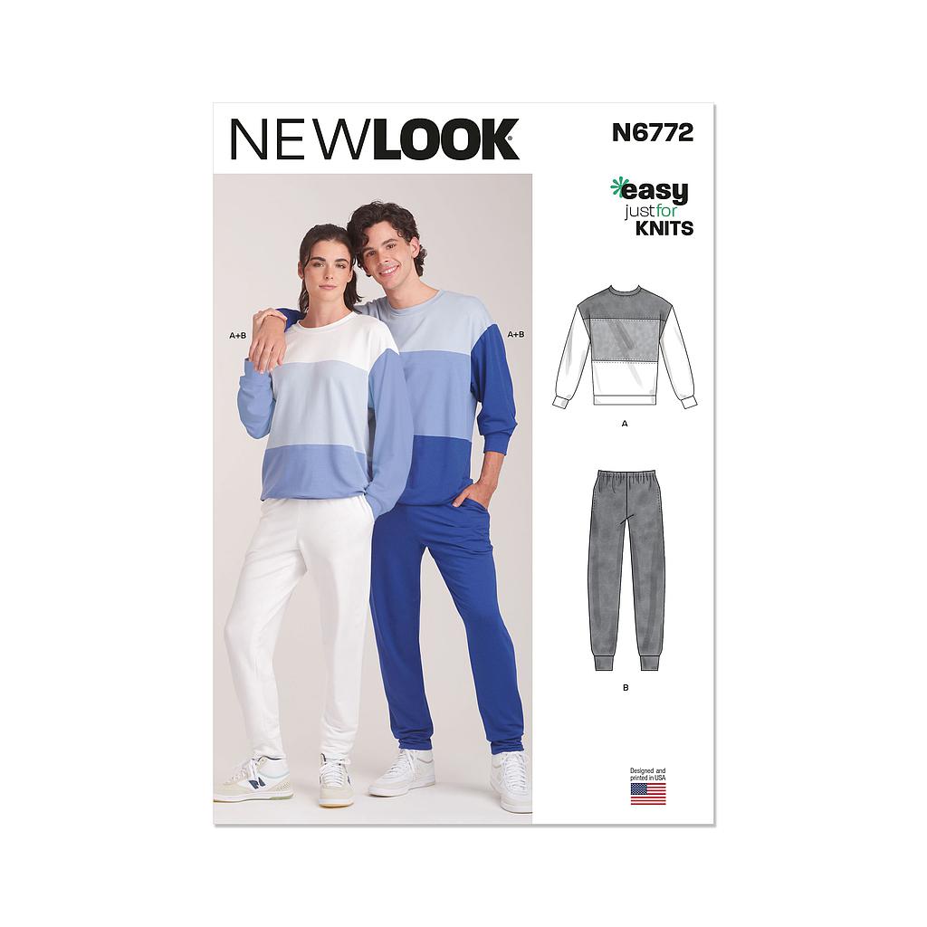 Patron New Look - Haut et pantalon unisex du 36 au 54 FR