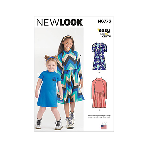 Patron New Look 6773 - Robe en tricot pour enfants du 3 au 14 ans