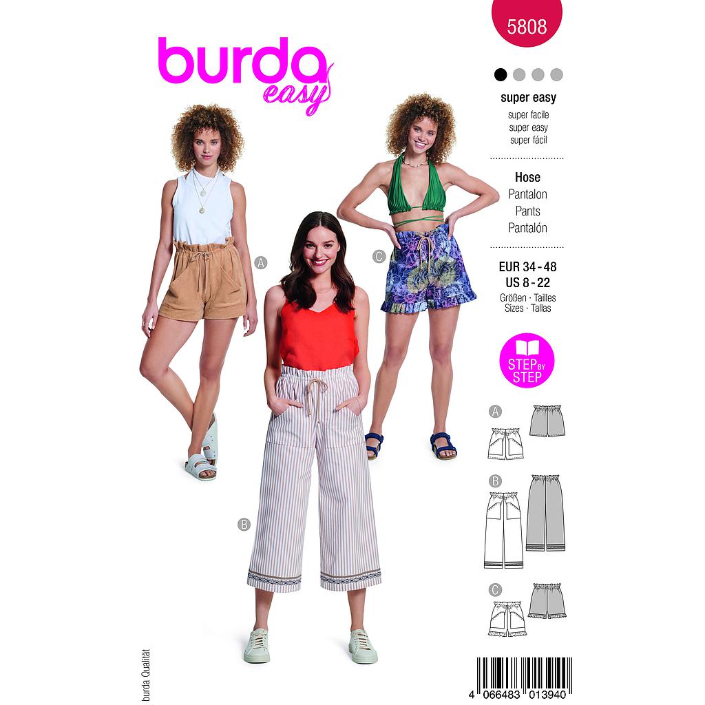 [B5808] Patron Burda 5808 - Shorts et pantalons du 34 au 48 FR