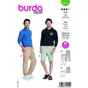 Patron Burda 5814 - Pantalons avec poches du 46 au 56 FR