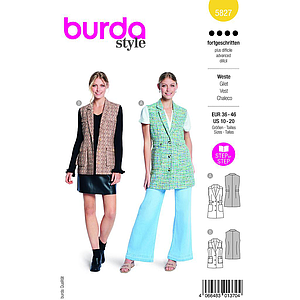 Patron Burda 5827 - Gilet a revers allongé du 36 au 46 FR