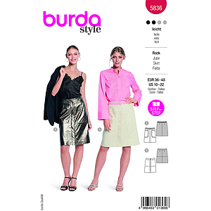 Patron Burda 5836 - Jupe en jean du 36 au 48 FR