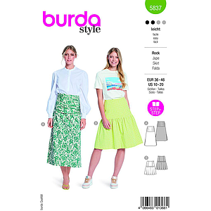 Patron Burda 5837 - Jupe midi du 36 au 46 FR