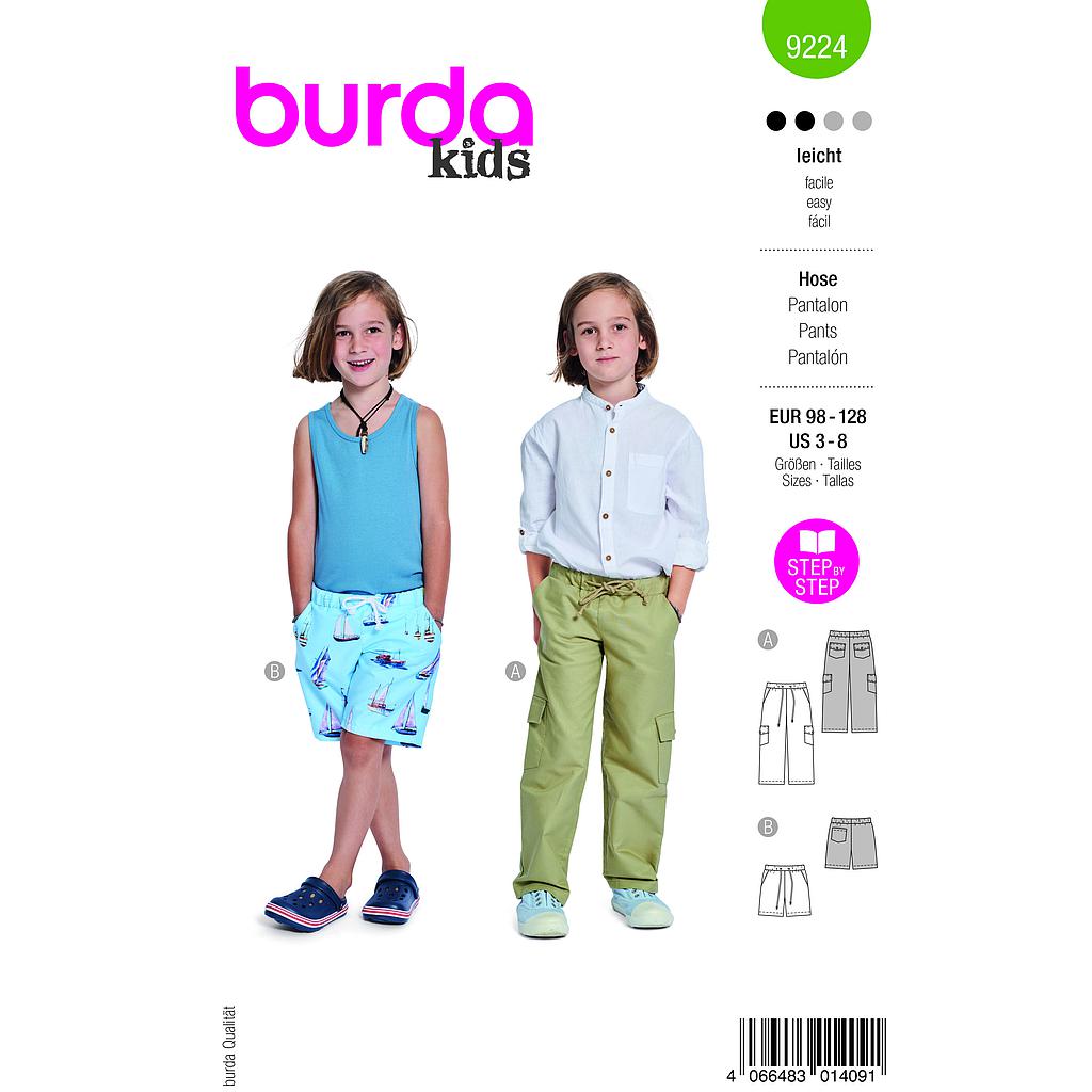 [B9224] Patron Burda 9224 - Pantalon cargo pour enfants