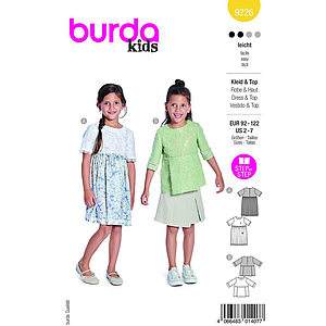 Patron Burda 9226 - Jupe haute pour enfants