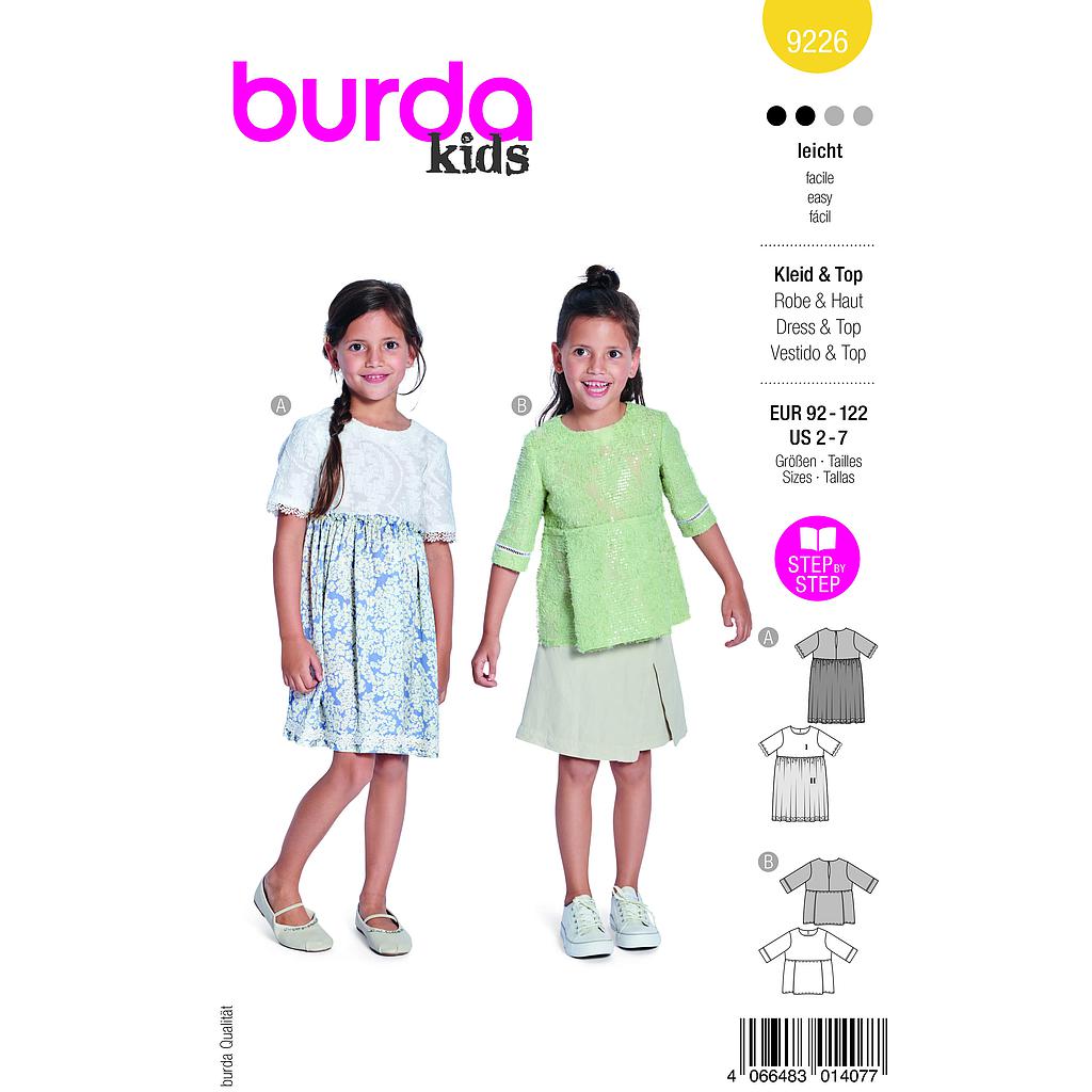 [B9226] Patron Burda 9226 - Jupe haute pour enfants