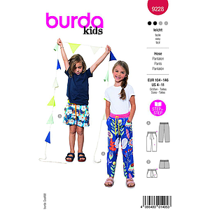 Patron Burda 9228 - Short hawaïen pour enfants