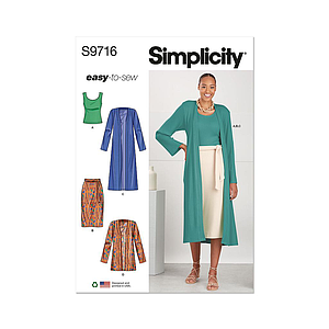 Patron Simplicity 9716 - Haut en tricot du 32 au 48 FR