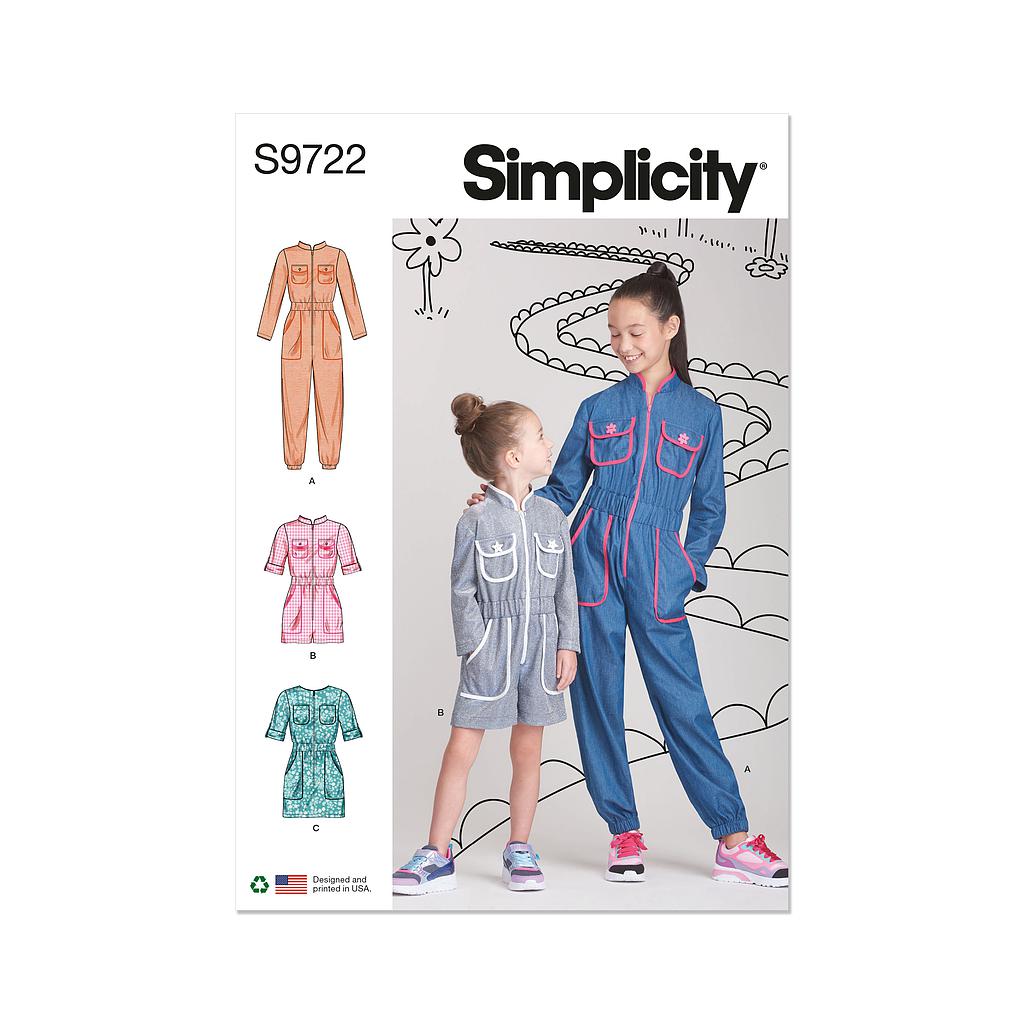 Patron Simplicity 9722 - Combinaisons, barboteuses et robe du 32 au 48 FR