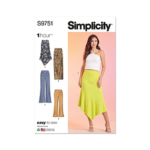 Patron Simplicity 9751 - Jupes et pantalons du 32 au 50 FR