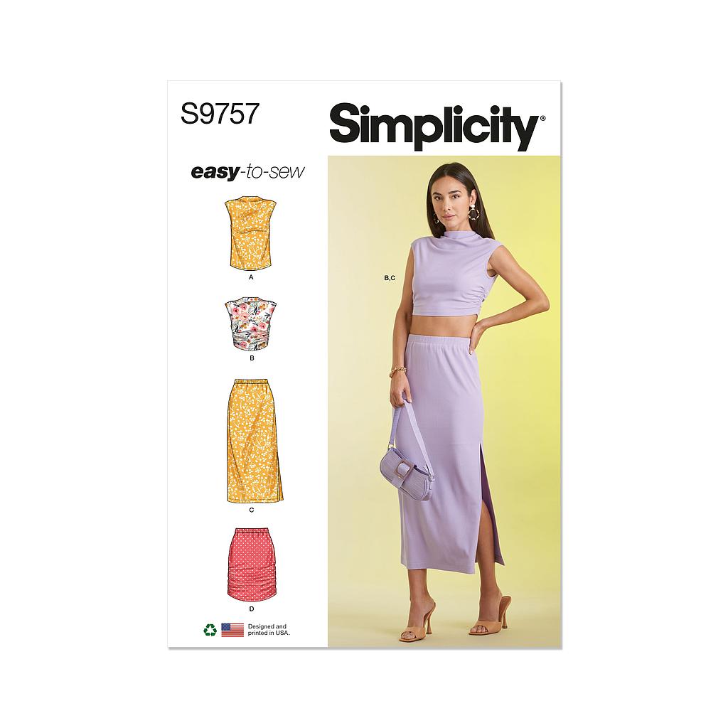 [S9757] Patron Simplicity 9757 - Haut en tricot du 34 au 52 FR
