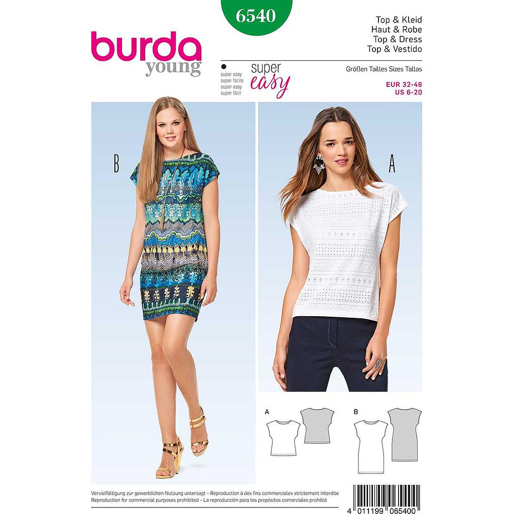 [B6540] Patron Burda 6540 Haut et robe