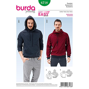 Patron Burda 6718 - Sweatshirt Homme du 46 au 56 (FR)