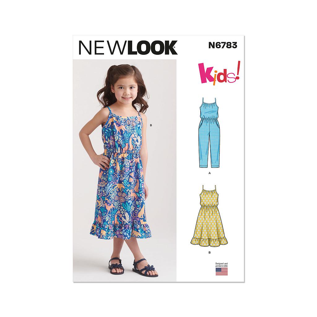 Patron New Look 6783  - Combinaison et Robe D’Été pour Enfants