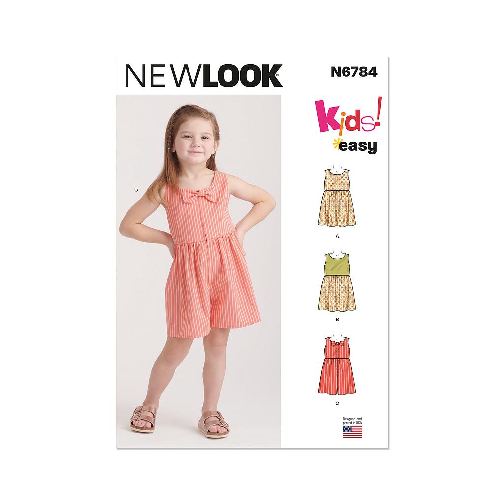 [NL6784] Patron New Look 6784 -  Robes et Barboteuse pour Enfants