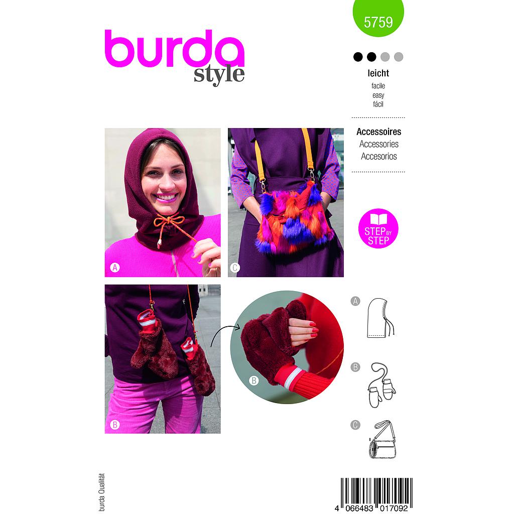 [B5759] Patron Burda 5759 - Accessoires Automne/Hiver