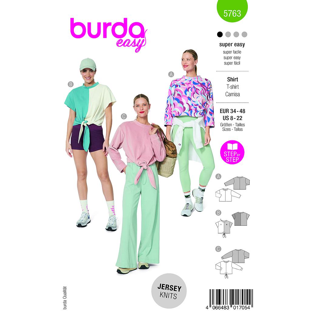 Patron Burda 5763 - T-shirt large et court