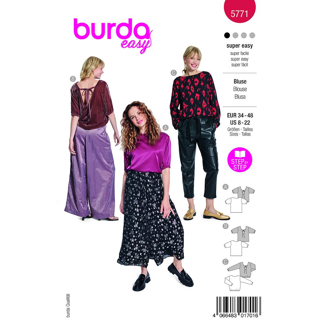 [B5771] Patron Burda 5771 - Trois blouses