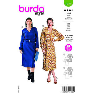 Patron Burda 5777 - Robe coupe en biais