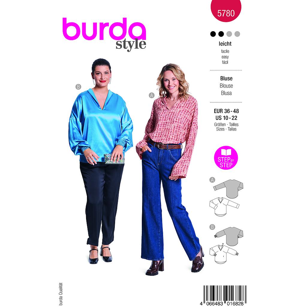 [B5780] Patron Burda 5780 - Chemisier élégant