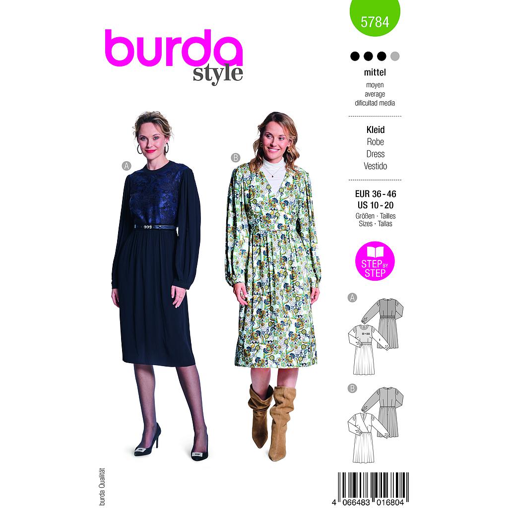 [B5784] Patron Burda 5784 - Robe inspiration couture