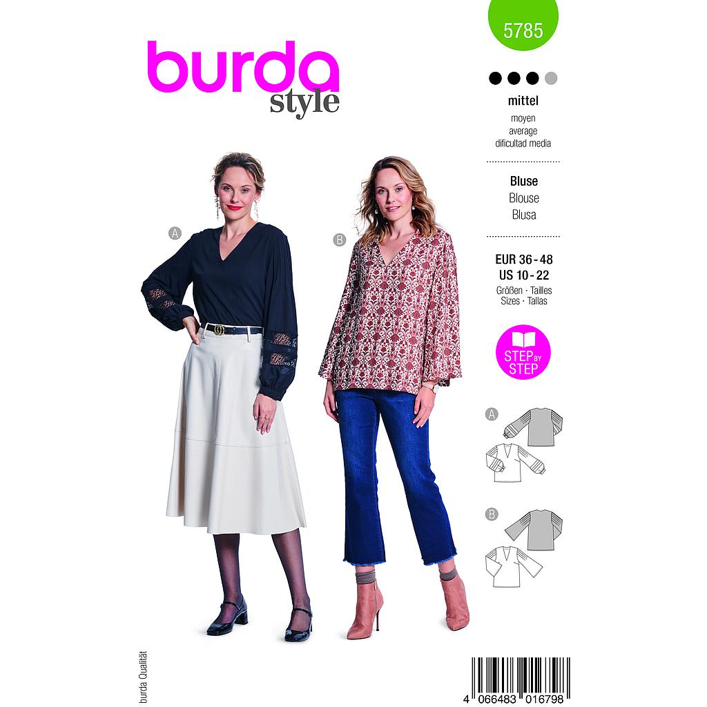 [B5785] Patron Burda 5785 - Blouse inspiration couture