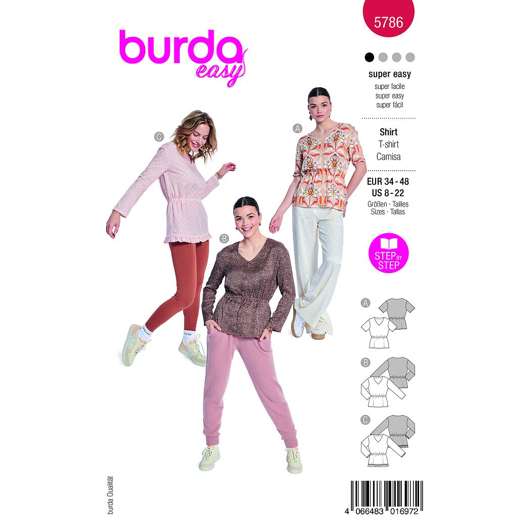 Patron Burda 5786 - Chemises et nuisette