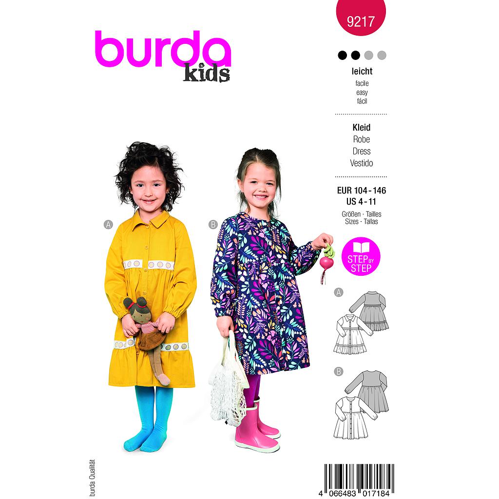 [B9217] Patron Burda 9217 - Robe pour enfants