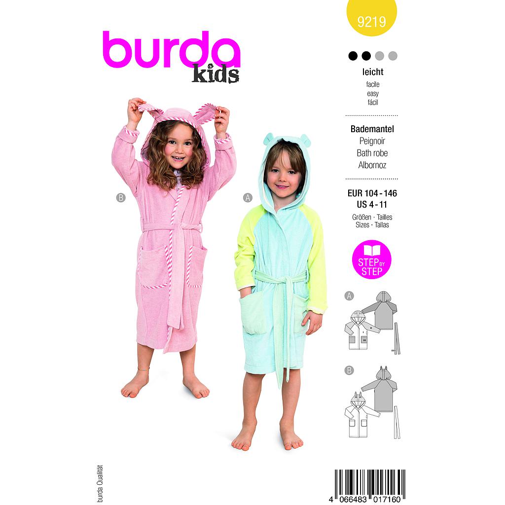 [B9219] Patron Burda 9219 - Peignoir pour enfants