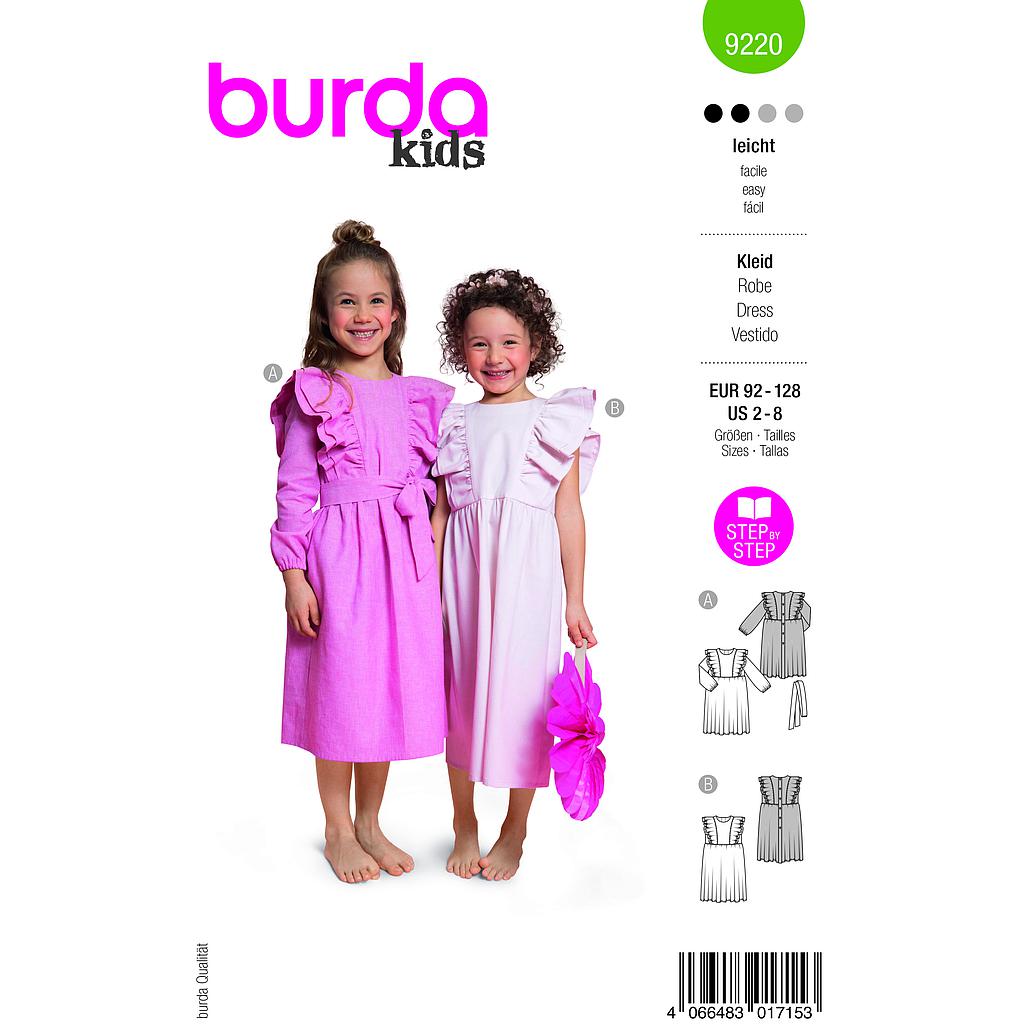 [B9220] Patron Burda 9220 - Robe de fête pour enfants