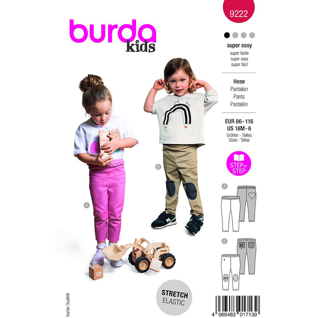 Patron Burda 9222 - Jean pour enfants