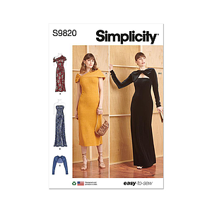 Patron Simplicity 9820 - Robes en tricot et boléros pour dames