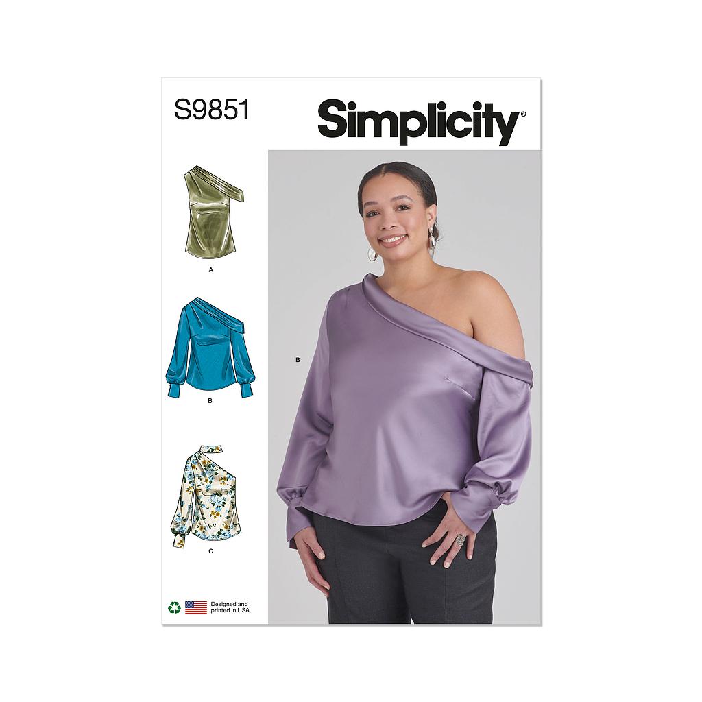 Patron Simplicity 9851 - Hauts pour dames et femmes