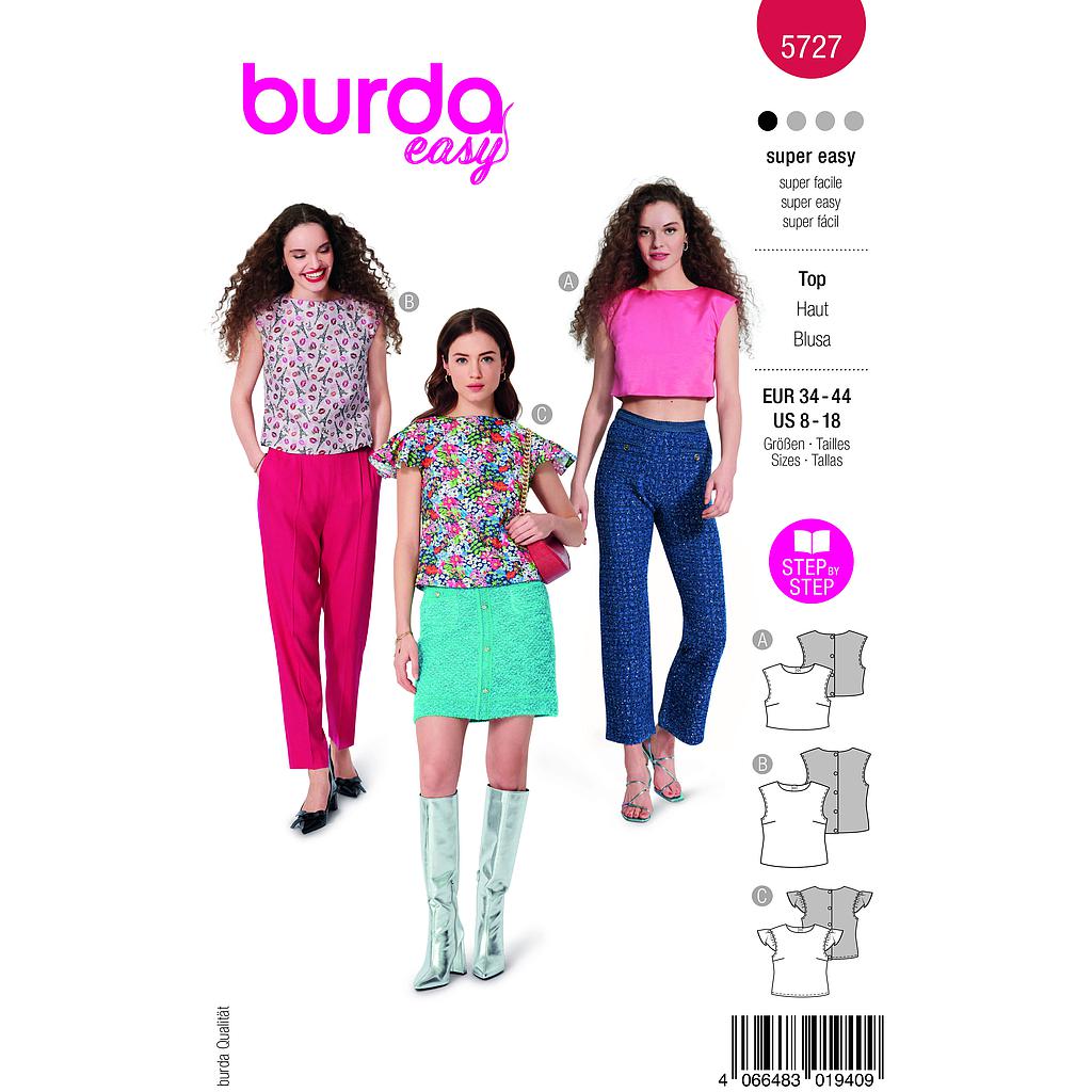 [B5727] Patron Burda 5727 - Top