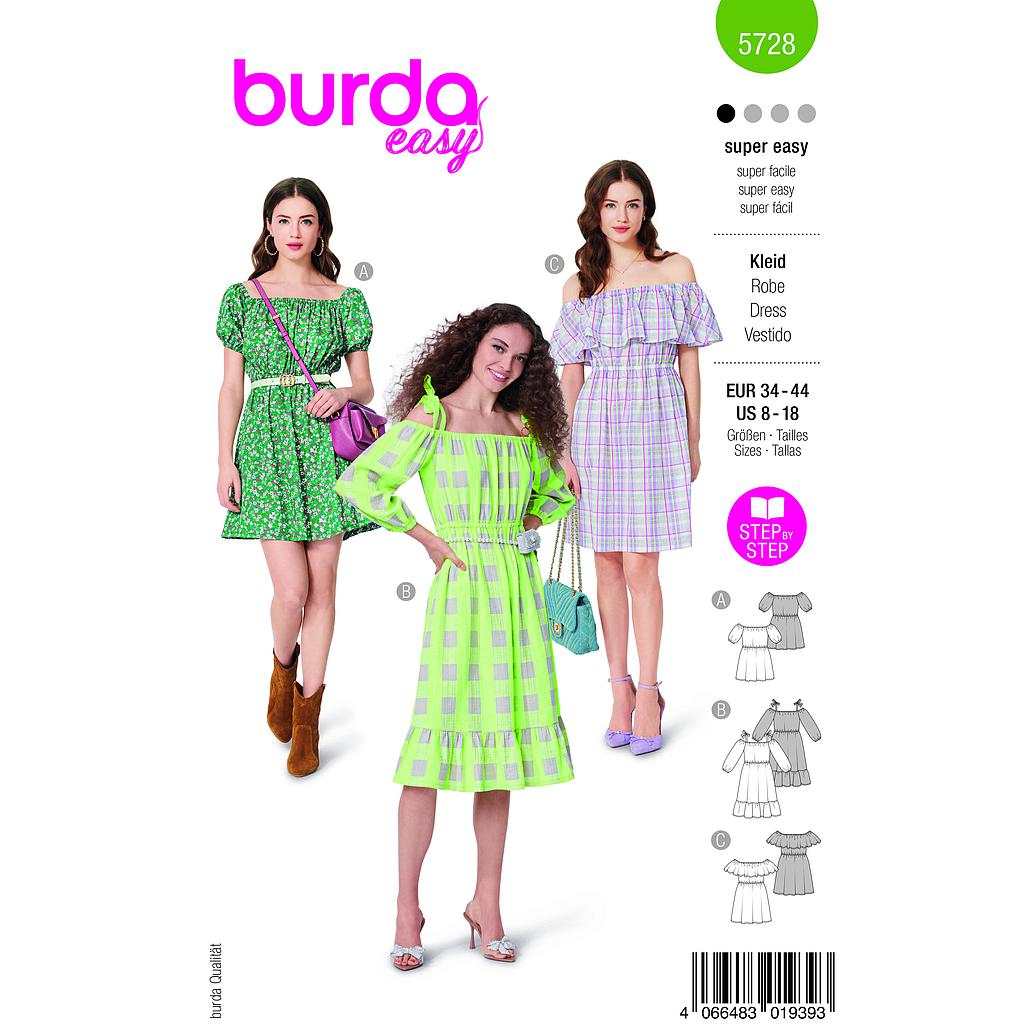 [B5728] Patron Burda 5728 - Robe