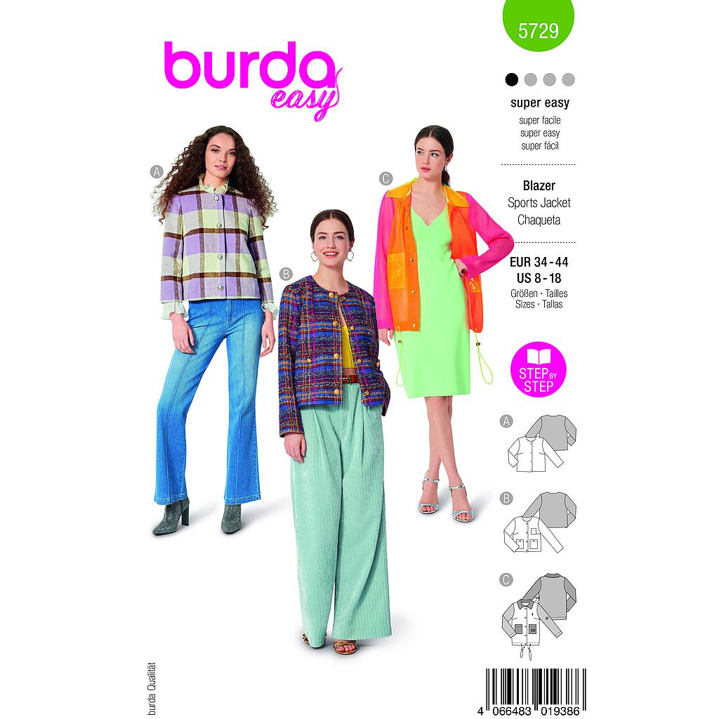 [B5729] Patron Burda 5729 - Blazer 