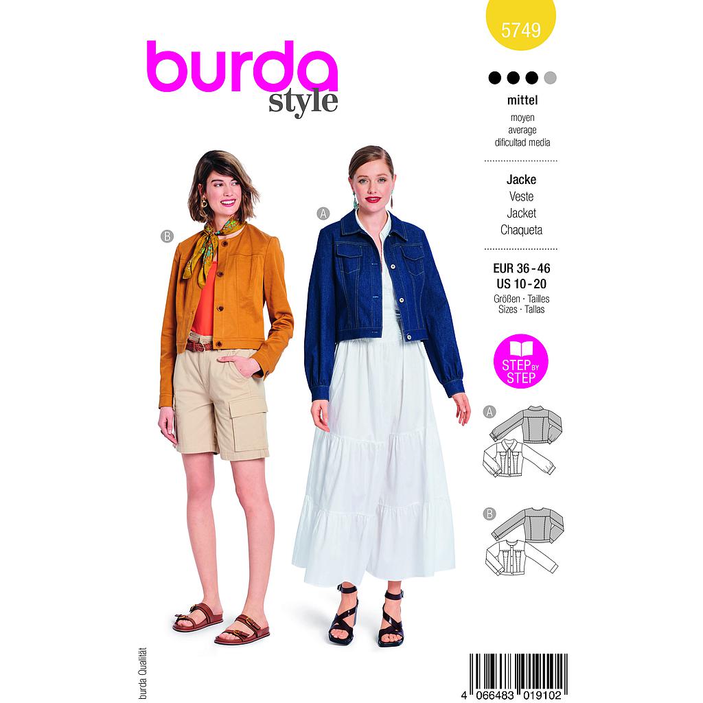 [B5749] Patron Burda 5749 - Veste