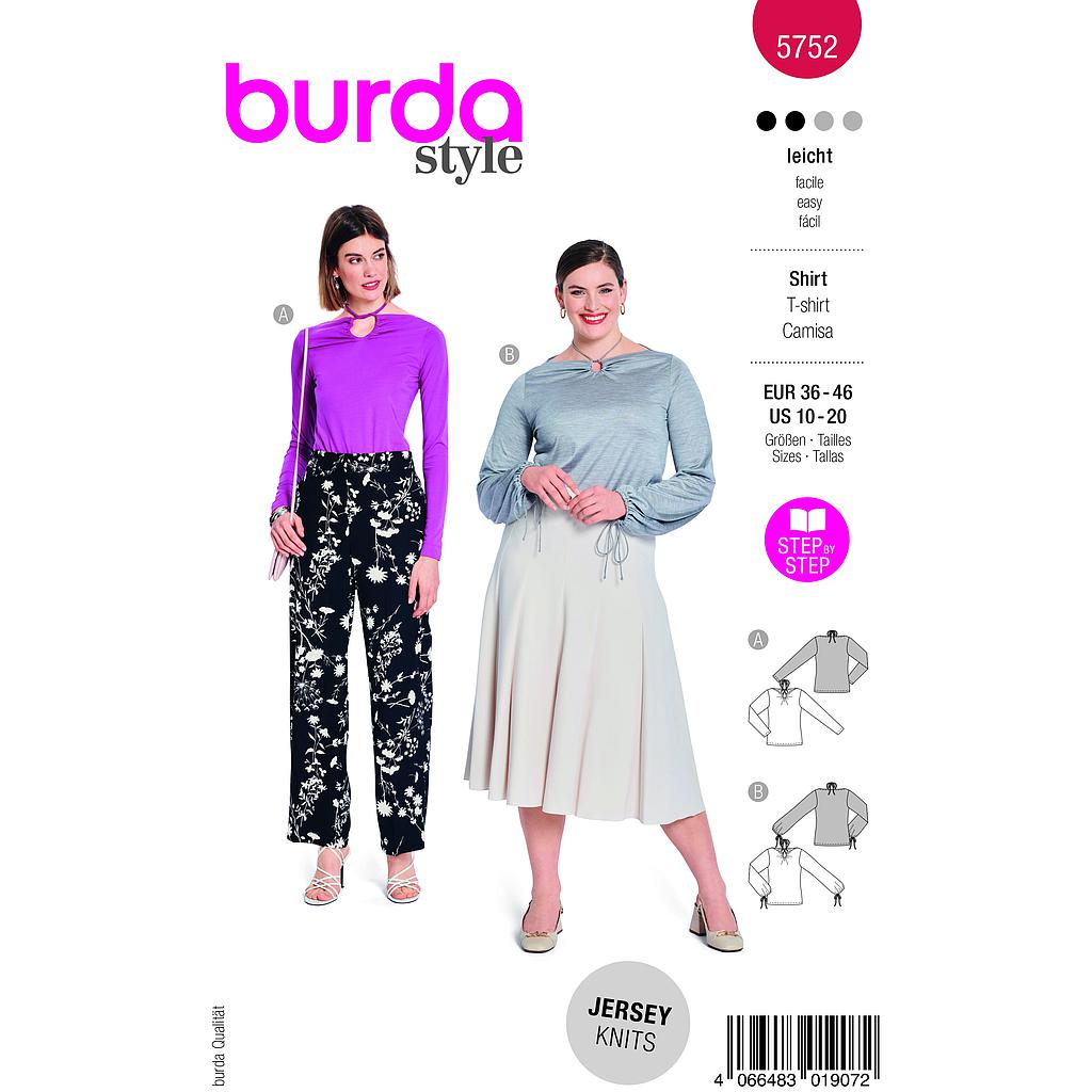 [B5752] Patron Burda 5752 - Top