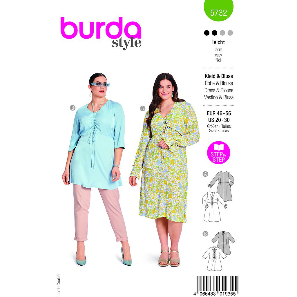 [B5732] Patron Burda 5732 - Robe & Blouse